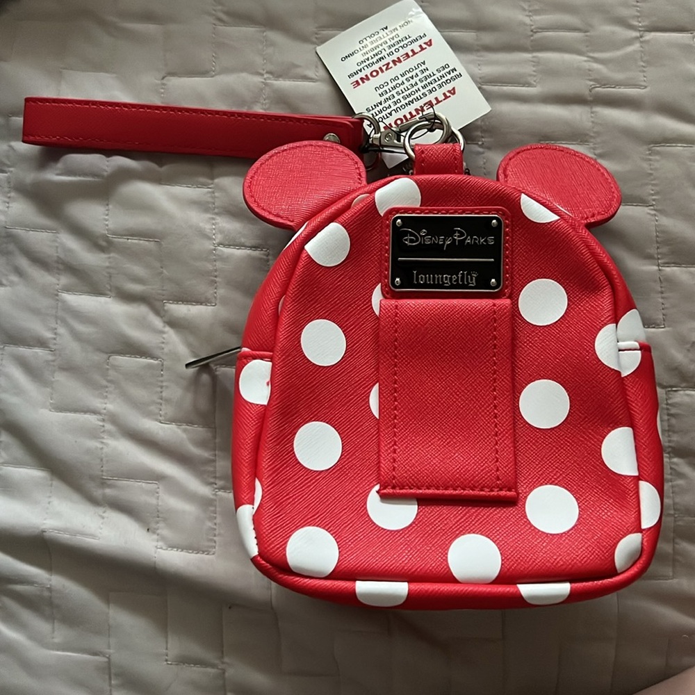 LOUNGEFLY  MINNIE MOUSE MINI BACKPACK WRISTLET BELT BAG - Picture 3 of 4